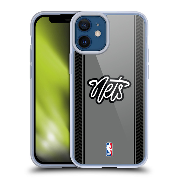 NBA Brooklyn Nets Logo Gray Design Soft Gel Case for Apple iPhone 12 Mini & MagSafe