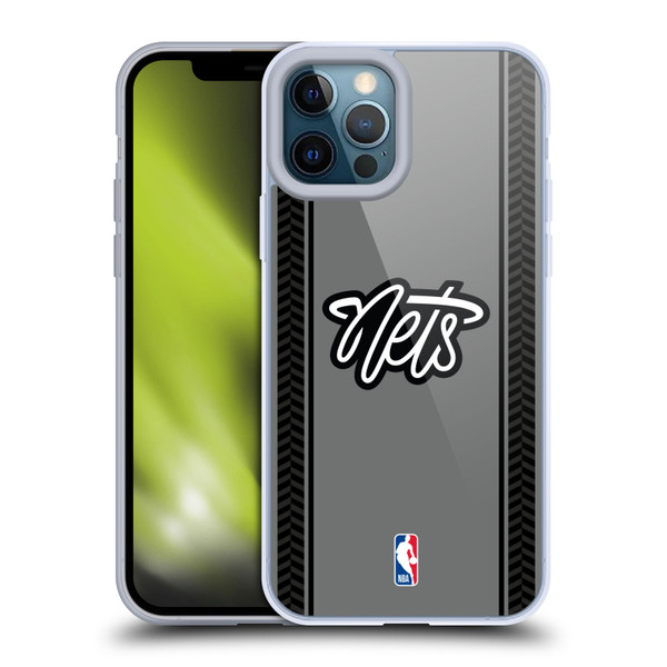 NBA Brooklyn Nets Logo Gray Design Soft Gel Case for Apple iPhone 12 Pro Max & MagSafe