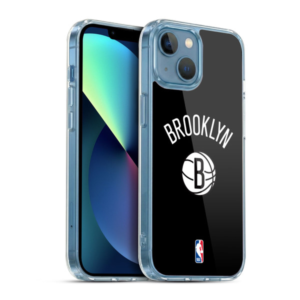 NBA Brooklyn Nets Logo Black Design Soft Gel Case for Apple iPhone 13 Mini & MagSafe
