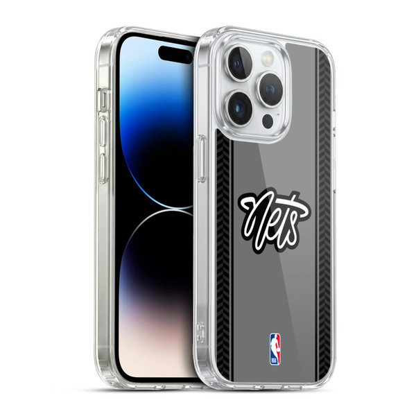NBA Brooklyn Nets Logo Gray Design Soft Gel Case for Apple iPhone 13 Pro & MagSafe