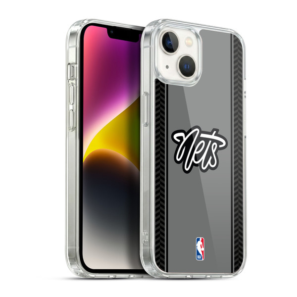 NBA Brooklyn Nets Logo Gray Design Soft Gel Case for Apple iPhone 14 Plus & MagSafe