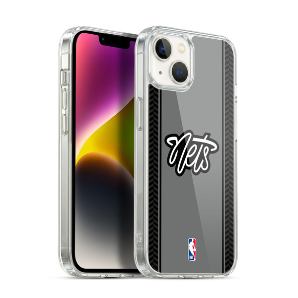 NBA Brooklyn Nets Logo Gray Design Soft Gel Case for Apple iPhone 14 Plus & MagSafe