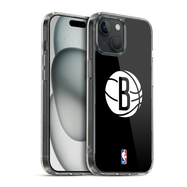 NBA Brooklyn Nets Logo Black Soft Gel Case for Apple iPhone 15 & MagSafe