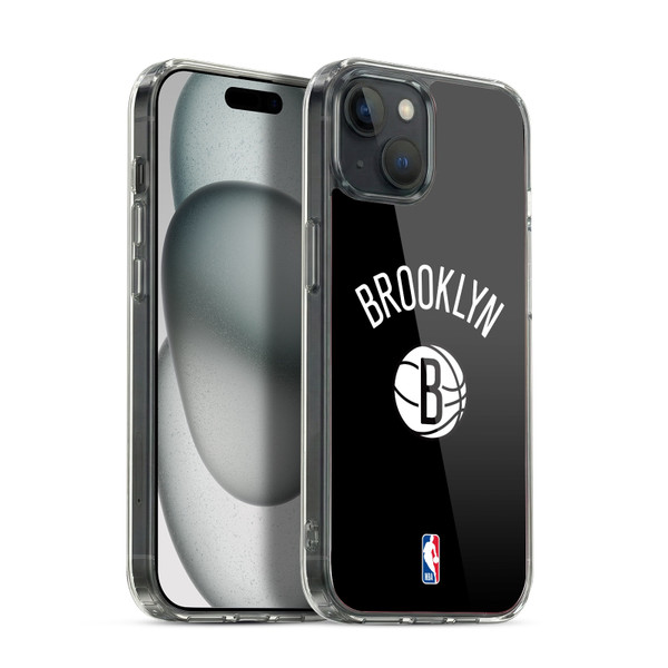 NBA Brooklyn Nets Logo Black Design Soft Gel Case for Apple iPhone 15 Plus & MagSafe