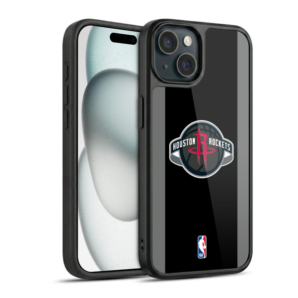 NBA Houston Rockets Logo Black Design Gel Armour Case For Apple iPhone 15