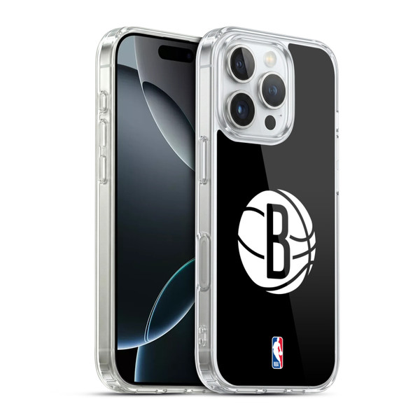 NBA Brooklyn Nets Logo Black Soft Gel Case for Apple iPhone 16 Pro & MagSafe
