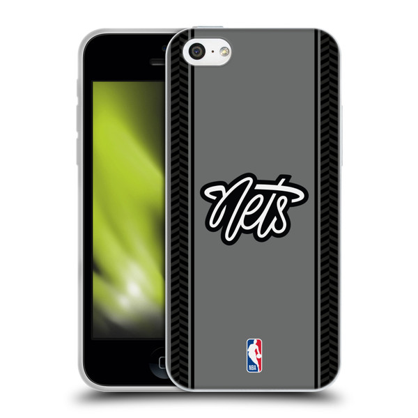 NBA Brooklyn Nets Logo Gray Design Soft Gel Case for Apple iPhone 5c