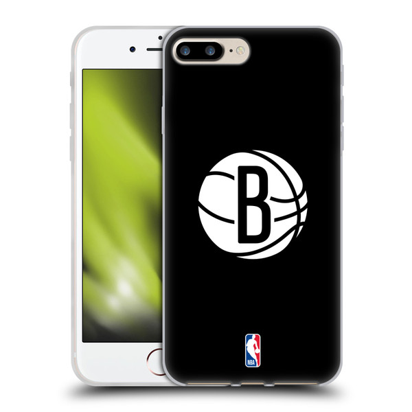 NBA Brooklyn Nets Logo Black Soft Gel Case for Apple iPhone 7 Plus / iPhone 8 Plus & MagSafe