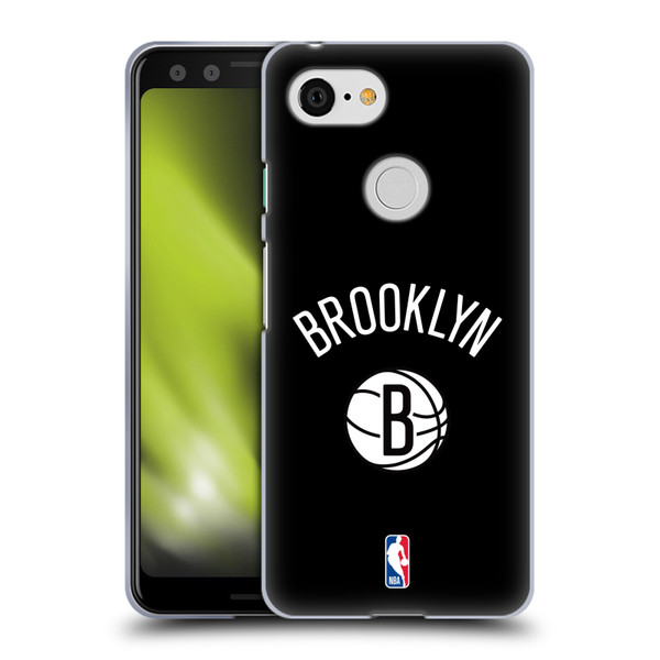 NBA Brooklyn Nets Logo Black Design Soft Gel Case for Google Pixel 3