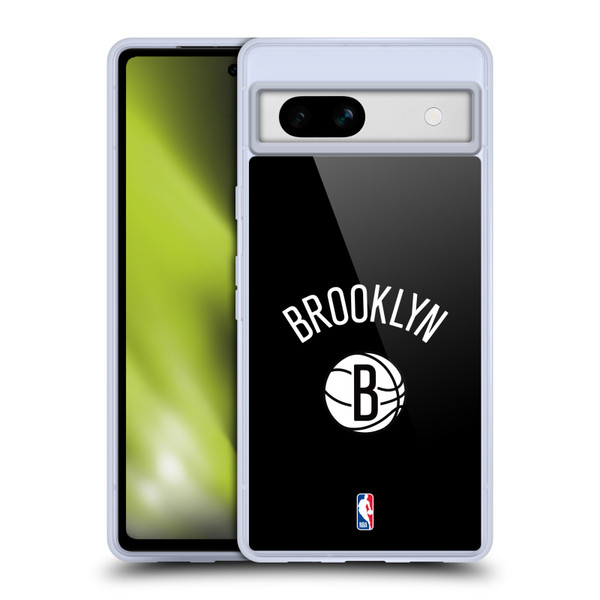 NBA Brooklyn Nets Logo Black Design Soft Gel Case for Google Pixel 7a