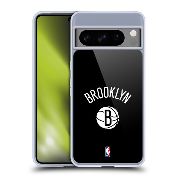 NBA Brooklyn Nets Logo Black Design Soft Gel Case for Google Pixel 8 Pro