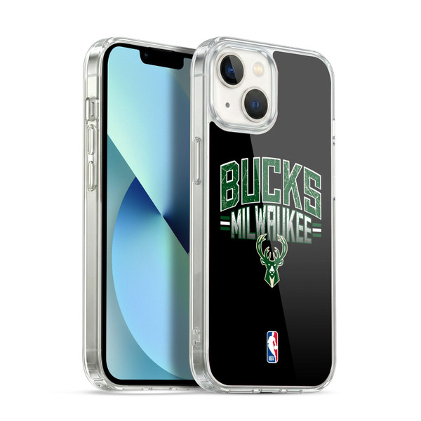 NBA Milwaukee Bucks Logo Black Soft Gel Case for Apple iPhone 13