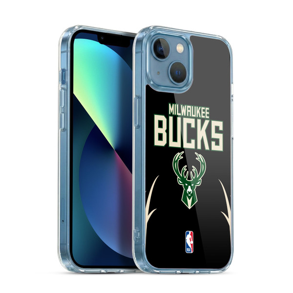 NBA Milwaukee Bucks Logo Black Design Soft Gel Case for Apple iPhone 13 Mini & MagSafe