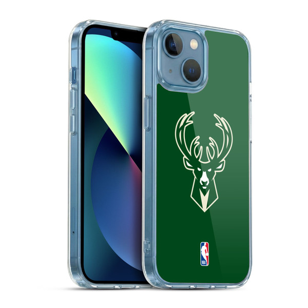 NBA Milwaukee Bucks Logo Green Soft Gel Case for Apple iPhone 13 Mini & MagSafe