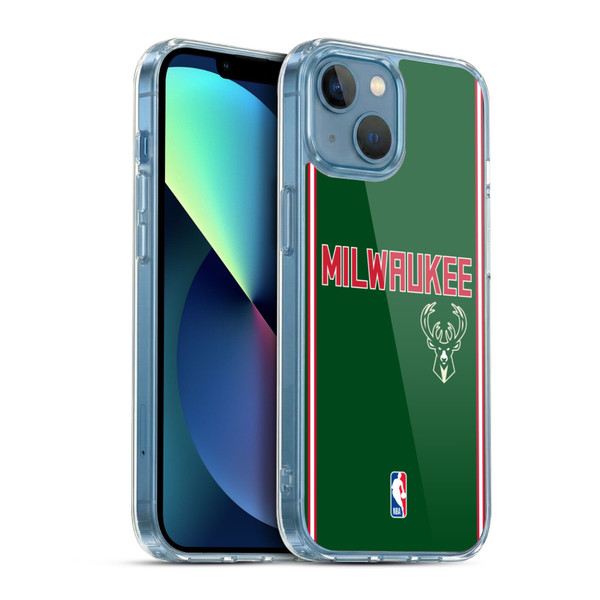 NBA Milwaukee Bucks Logo Retro Design Soft Gel Case for Apple iPhone 13 Mini & MagSafe