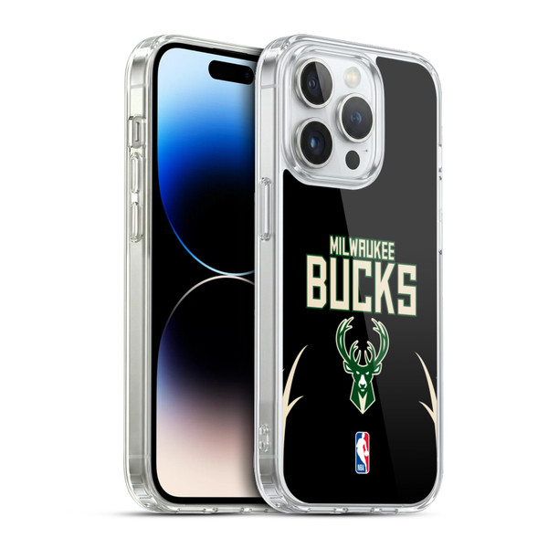 NBA Milwaukee Bucks Logo Black Design Soft Gel Case for Apple iPhone 13 Pro & MagSafe