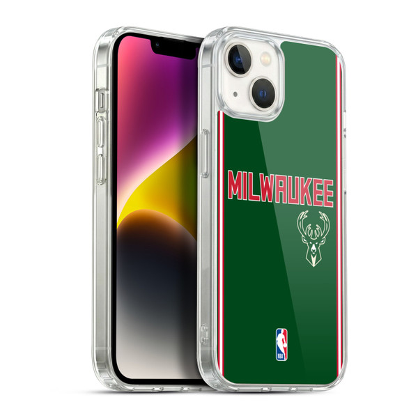 NBA Milwaukee Bucks Logo Retro Design Soft Gel Case for Apple iPhone 14 Plus & MagSafe