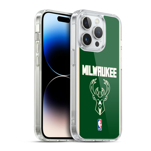 NBA Milwaukee Bucks Logo Green Design Soft Gel Case for Apple iPhone 14 Pro & MagSafe