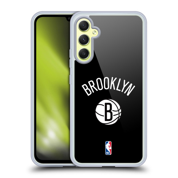 NBA Brooklyn Nets Logo Black Design Soft Gel Case for Samsung Galaxy A34 5G