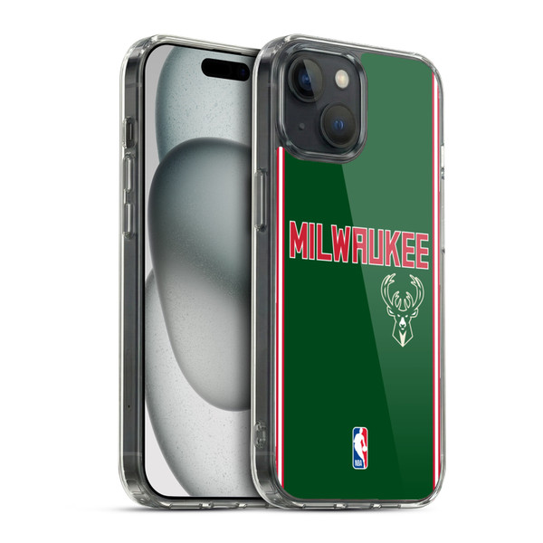 NBA Milwaukee Bucks Logo Retro Design Soft Gel Case for Apple iPhone 15 & MagSafe