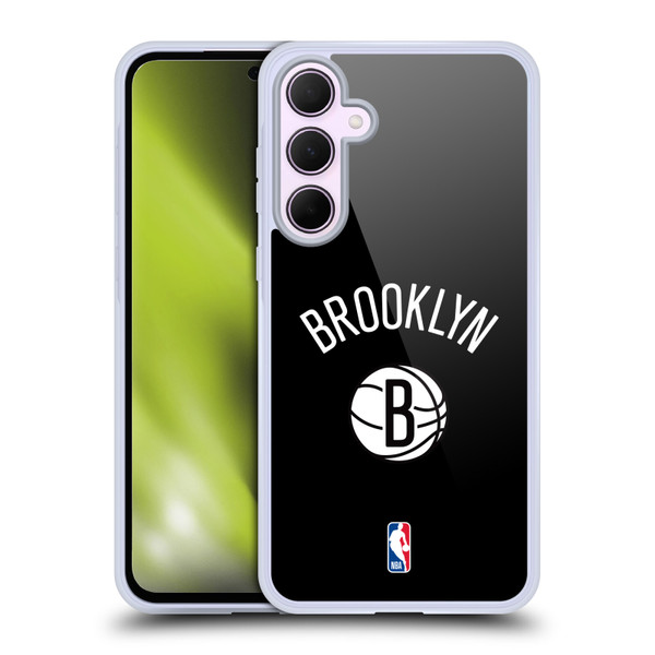 NBA Brooklyn Nets Logo Black Design Soft Gel Case for Samsung Galaxy A35 5G