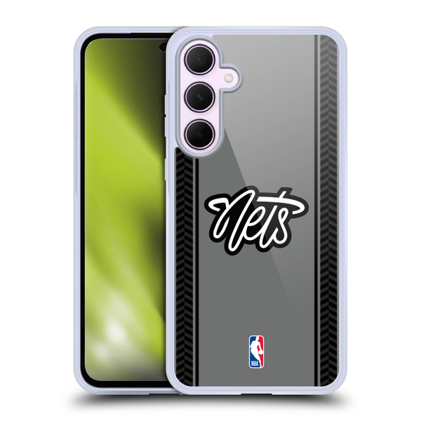 NBA Brooklyn Nets Logo Gray Design Soft Gel Case for Samsung Galaxy A35 5G