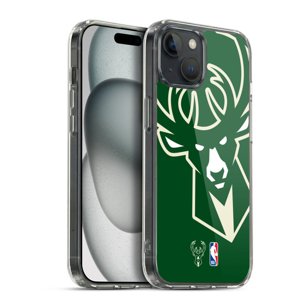 NBA Milwaukee Bucks Logo Oversized Soft Gel Case for Apple iPhone 15 Plus & MagSafe