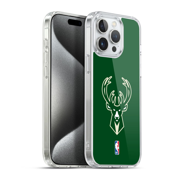 NBA Milwaukee Bucks Logo Green Soft Gel Case for Apple iPhone 15 Pro Max & MagSafe