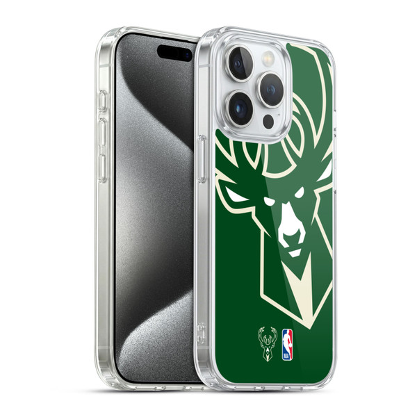 NBA Milwaukee Bucks Logo Oversized Soft Gel Case for Apple iPhone 15 Pro & MagSafe