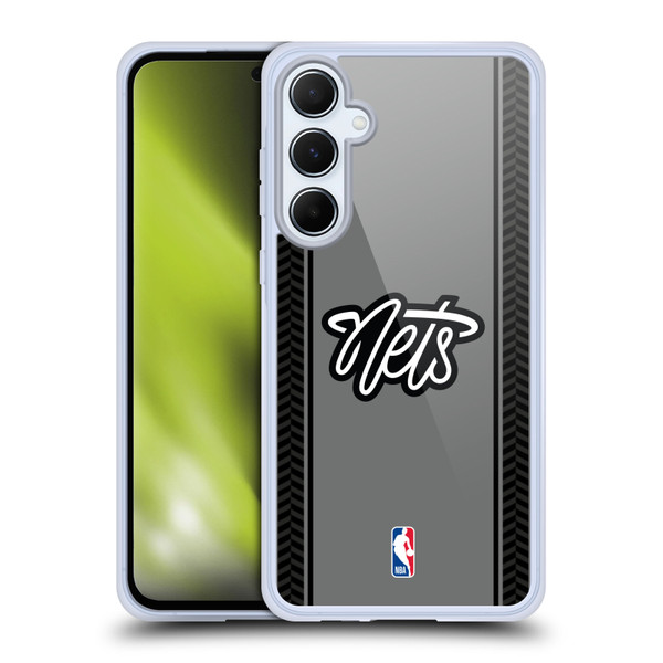 NBA Brooklyn Nets Logo Gray Design Soft Gel Case for Samsung Galaxy A55 5G