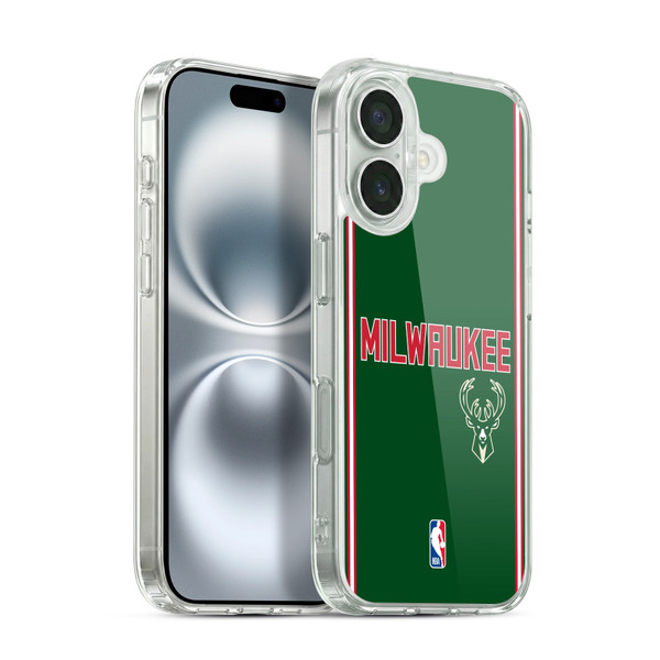 NBA Milwaukee Bucks Logo Retro Design Soft Gel Case for Apple iPhone 16 & MagSafe