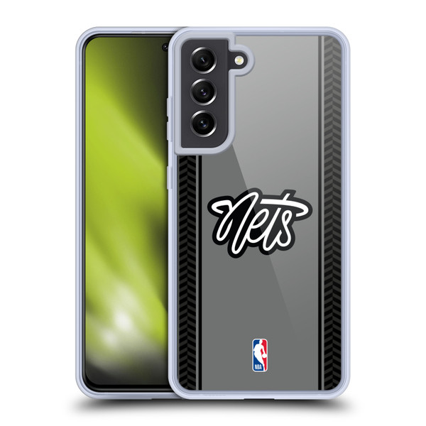 NBA Brooklyn Nets Logo Gray Design Soft Gel Case for Samsung Galaxy S21 FE 5G & MagSafe