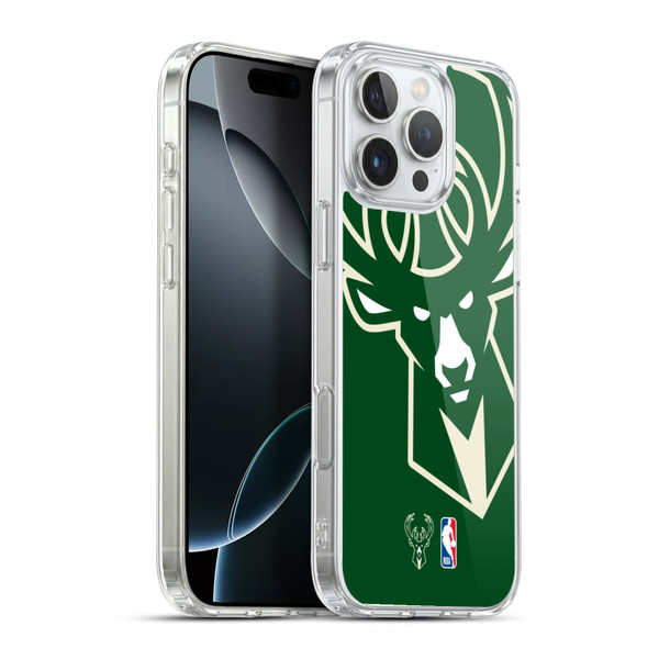 NBA Milwaukee Bucks Logo Oversized Soft Gel Case for Apple iPhone 16 Pro Max & MagSafe