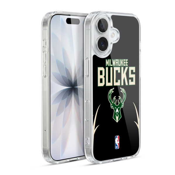 NBA Milwaukee Bucks Logo Black Design Soft Gel Case for Apple iPhone 17