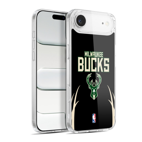 NBA Milwaukee Bucks Logo Black Design Soft Gel Case for Apple iPhone 17 Air