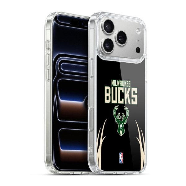 NBA Milwaukee Bucks Logo Black Design Soft Gel Case for Apple iPhone 17 Pro Max