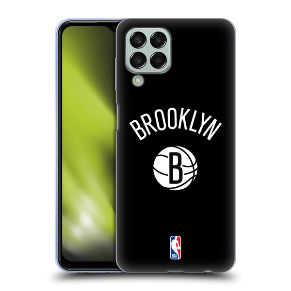 NBA Brooklyn Nets Logo Black Design Soft Gel Case for Samsung Galaxy M33 (2022)