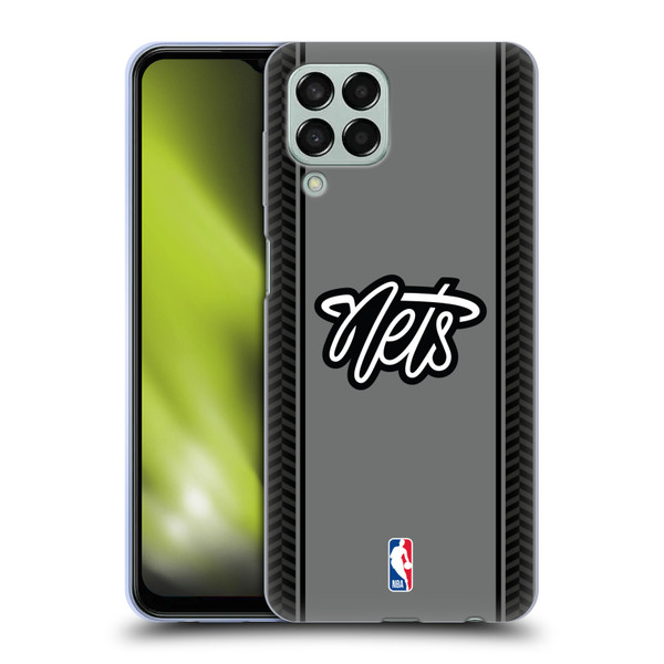 NBA Brooklyn Nets Logo Gray Design Soft Gel Case for Samsung Galaxy M33 (2022)