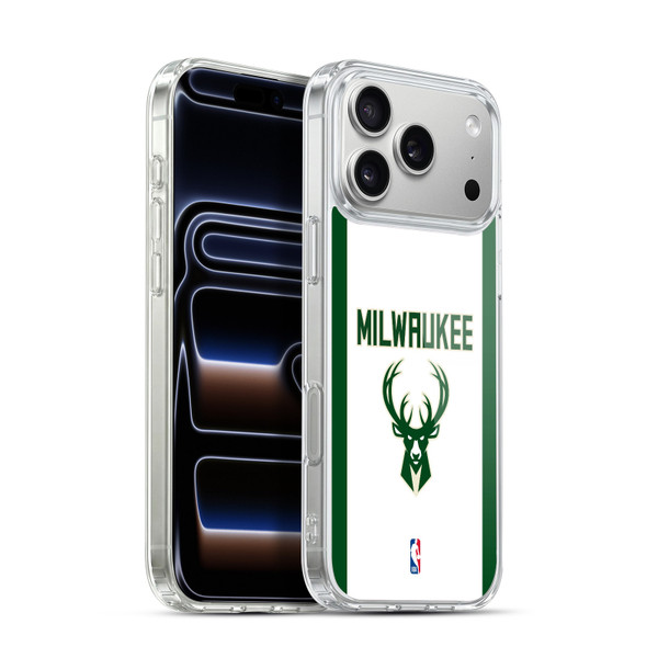 NBA Milwaukee Bucks Logo White Design Soft Gel Case for Apple iPhone 17 Pro Max