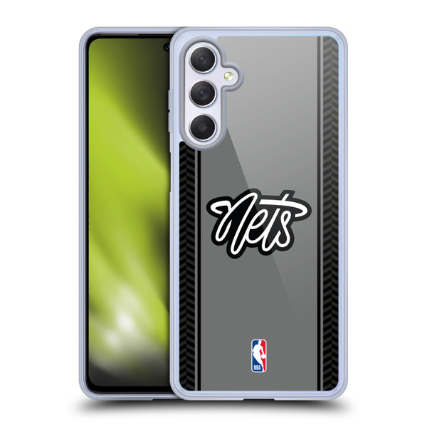 NBA Brooklyn Nets Logo Gray Design Soft Gel Case for Samsung Galaxy M54 5G