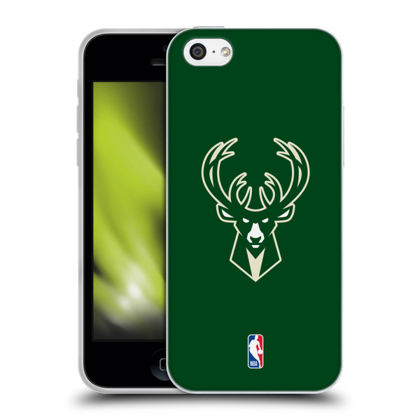 NBA Milwaukee Bucks Logo Green Soft Gel Case for Apple iPhone 5c