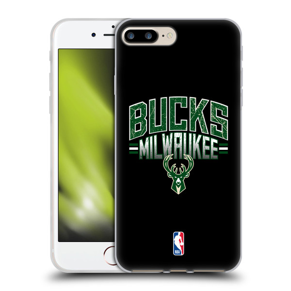 NBA Milwaukee Bucks Logo Black Soft Gel Case for Apple iPhone 7 Plus / iPhone 8 Plus & MagSafe
