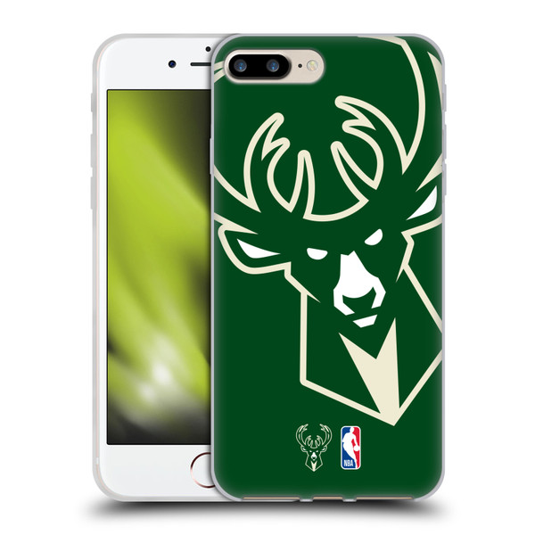 NBA Milwaukee Bucks Logo Oversized Soft Gel Case for Apple iPhone 7 Plus / iPhone 8 Plus & MagSafe