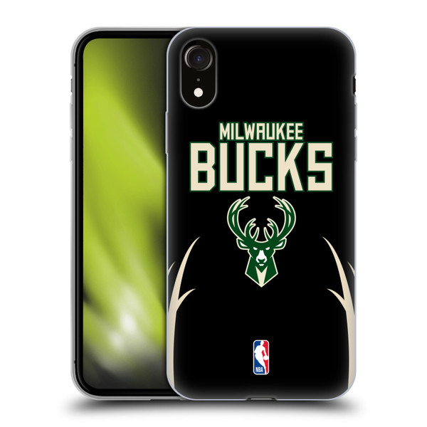 NBA Milwaukee Bucks Logo Black Design Soft Gel Case for Apple iPhone XR