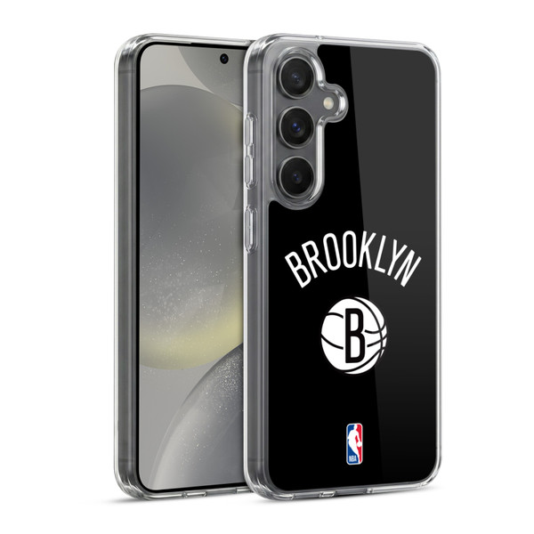 NBA Brooklyn Nets Logo Black Design Soft Gel Case for Samsung Galaxy S24 5G & MagSafe