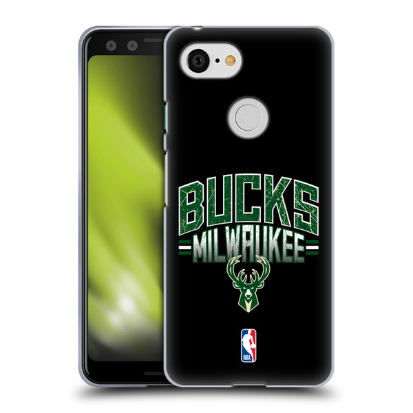 NBA Milwaukee Bucks Logo Black Soft Gel Case for Google Pixel 3