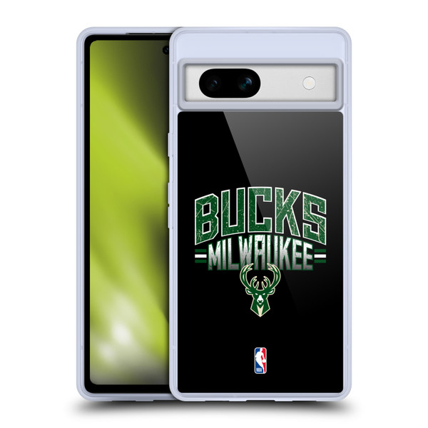NBA Milwaukee Bucks Logo Black Soft Gel Case for Google Pixel 7a