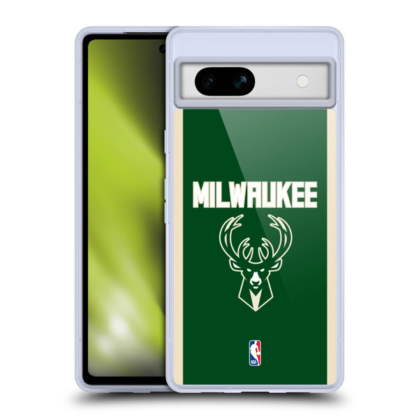 NBA Milwaukee Bucks Logo Green Design Soft Gel Case for Google Pixel 7a