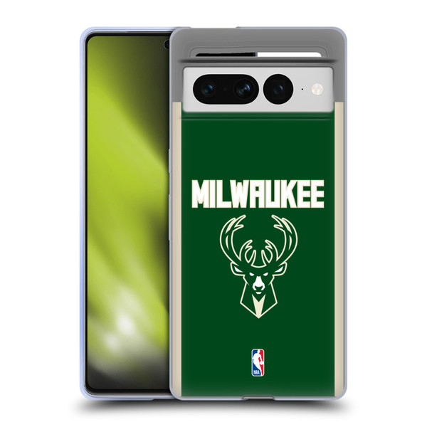 NBA Milwaukee Bucks Logo Green Design Soft Gel Case for Google Pixel 7 Pro