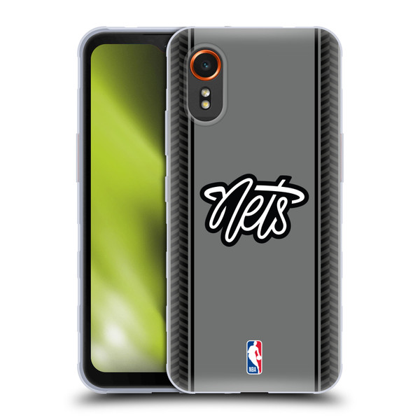 NBA Brooklyn Nets Logo Gray Design Soft Gel Case for Samsung Galaxy Xcover7 5G